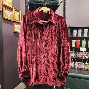 RETRO WHITE STAG Velvet Embroidered Lightweight Button Up 14/16